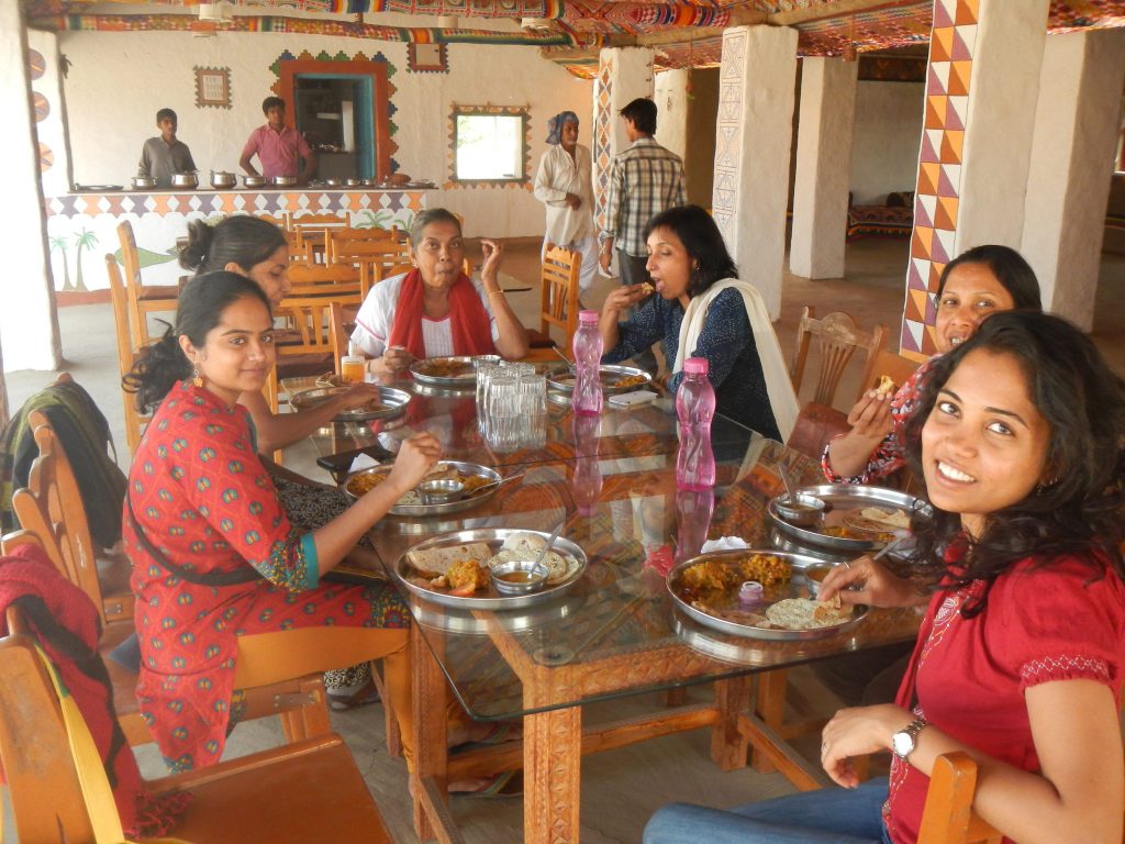 Women travel group food experiences
